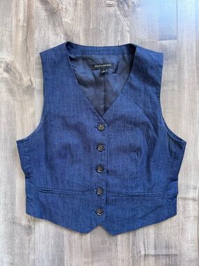 Banana Republic Navy Blue Denim Vest